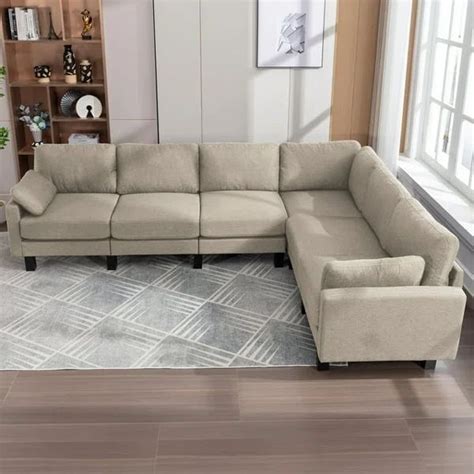 Latitude Run L Shaped Sectional Sofa Set 6 Seat Modular Sleeper Sofa