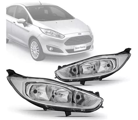 Farol New Fiesta Cromada Parcelamento Sem Juros