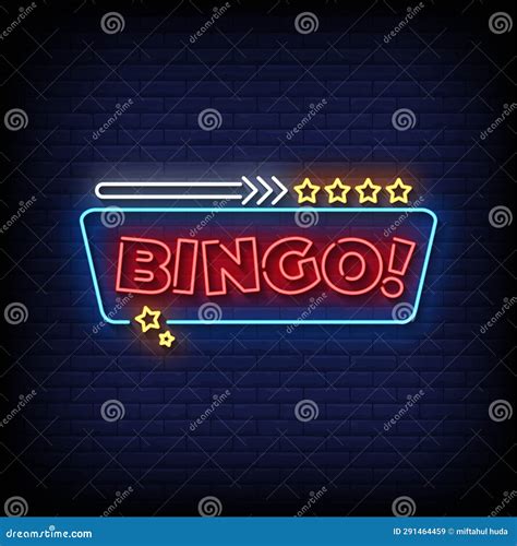 Neon Sign Bingo With Brick Wall Background Vector Stock Illustration