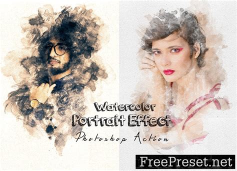 Watercolor Portrait Effect Ps Action 8445777