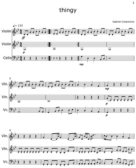 Thingy Sheet Music For Violin Cello