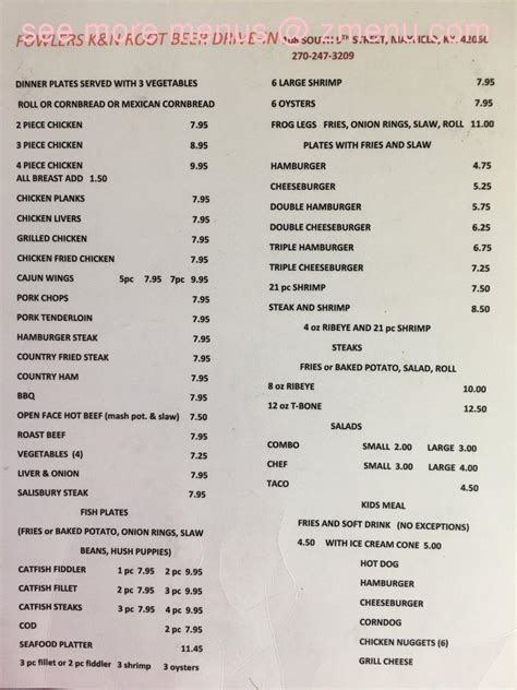 Online Menu Of K And N Root Beer Drive In Restaurant Mayfield Kentucky 42066 Zmenu