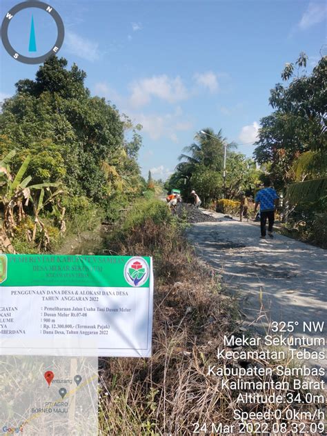 Pemeliharaan Jalan Usaha Tani Reformasi Dusun Melur 1500m Desa Mekar