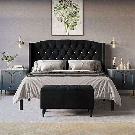 Malachi Black Blackcolors Polyester Fabric King Bed Storage Rooms To Go