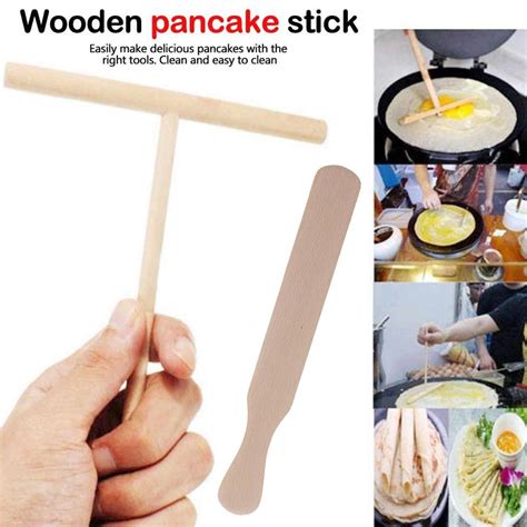 Pcs Pancake Cooking Utensils Wooden Crepe Spreader And Spatula