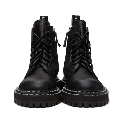 Proenza Schouler Black Lug Sole Combat Boots Proenza Schouler