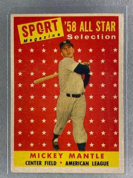 1958 Topps Mickey Mantle All Star 487 Matthew Bullock Auctioneers