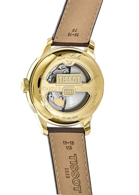 Tissot Le Locle Powermatic 80 Yellow Gold Tone Leather Strap Mens Watch T0064073626300