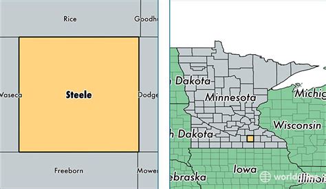 Steele County, Minnesota / Map of Steele County, MN / Where is Steele ...