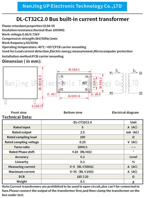 Small Precision Ac Current Transformer Pcb Mount Dl Ct32c2 0 5a 2 5ma