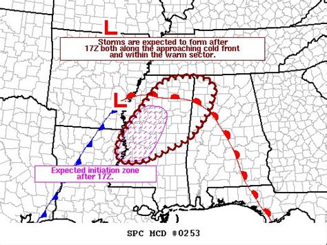 Latest Mesoscale Discussion Continues To Show Need For Tornado Watch By Noon The Alabama