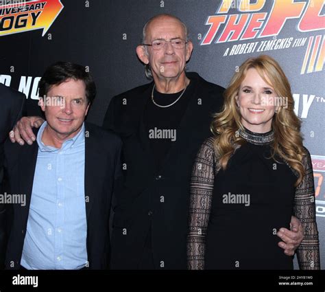 Michael J Fox Christopher Lloyd And Lea Thompson Attending The Back To The Future 30th