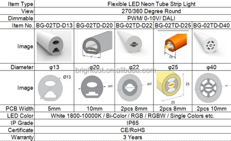 Degree Neon Flex Strip Light D D D D D D D Round Led