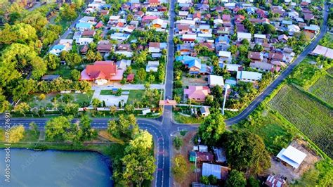 Top view city. Top view town. Top view Landscape. Stock Photo | Adobe Stock