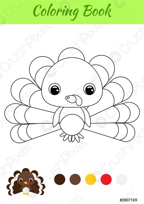 Coloring Book Little Baby Turkey Coloring Page For Kids Educational