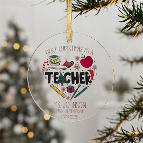 First Year Teacher Personalized Christmas Ornament Custom Teacher ...