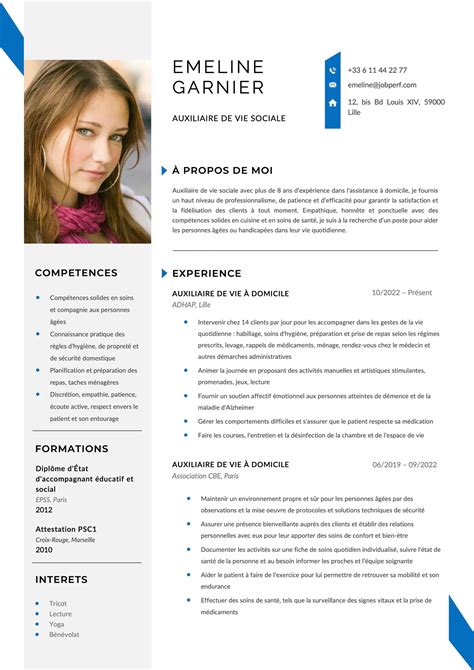 Exemple De Cv Auxiliaire De Vie Gratuit T L Charger Jobperf