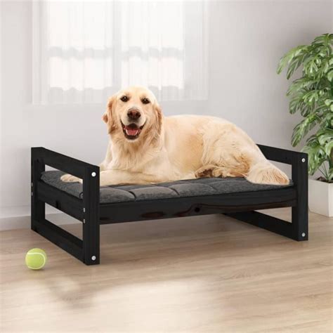 Lit Pour Chien Fydun Noir Bois De Pin Massif X X Cm