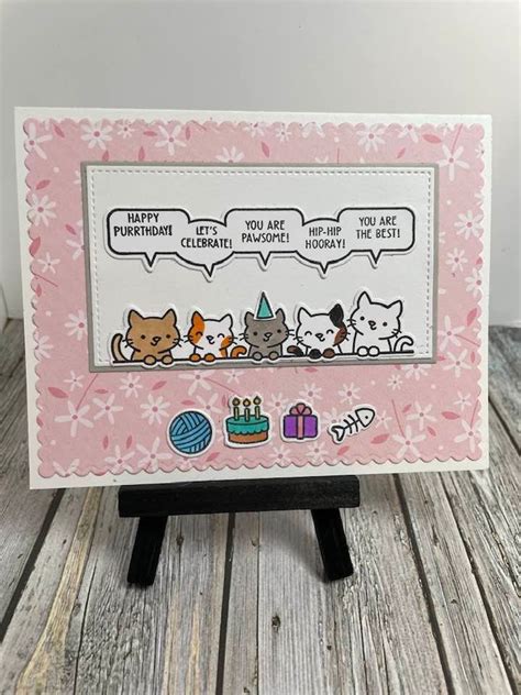 Handmade Cat Happy Birthday Card-handmade Happy Purrthday Card-handmade ...