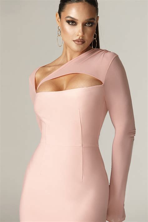 Mariel Cutout Bandage Midi Dress Dusty Rose