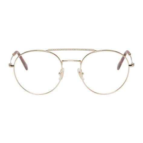 Miu Miu Gold Aviator Glasses Miu Miu