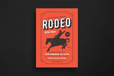 Vintage Country Rodeo Event Flyer Flyer Templates Creative Market