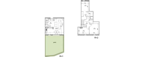 Plan duplex T4 de 79 74 m² neuf résidence Les Jardins d Artemis II