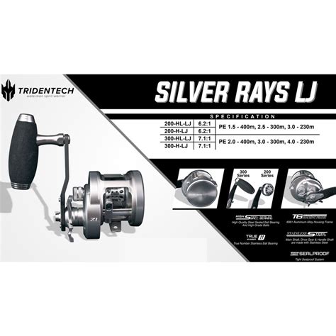 Jual Reel Overhead Oh Tridentech Silver Rays Light Jigging