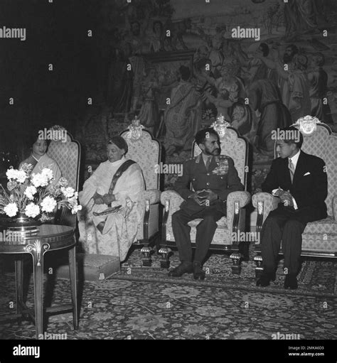 Left To Right Princess Michiko Empress Menen Asfaw Emperor Haile