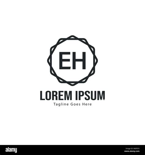 Initial Eh Logo Template With Modern Frame Minimalist Eh Letter Logo