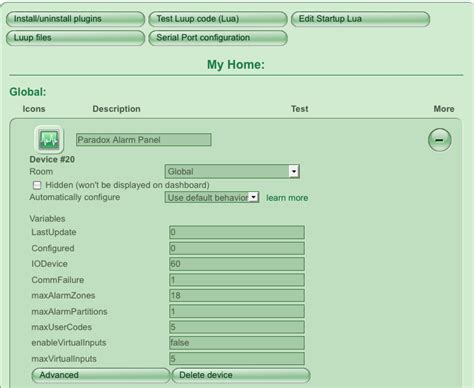 Paradox Alarm Plugin