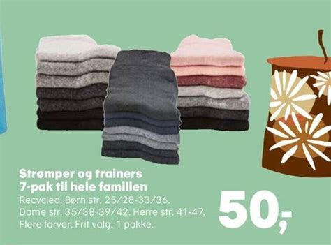 Strømper og trainers 7 pak til hele familien tilbud hos Coop dk