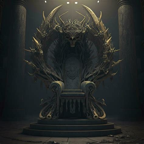 illustration of the hell throne hall with a throne, idea for scary ...