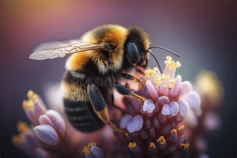 Spring Flowers In Full Bloom With A Bee In Action Blooming Flowers