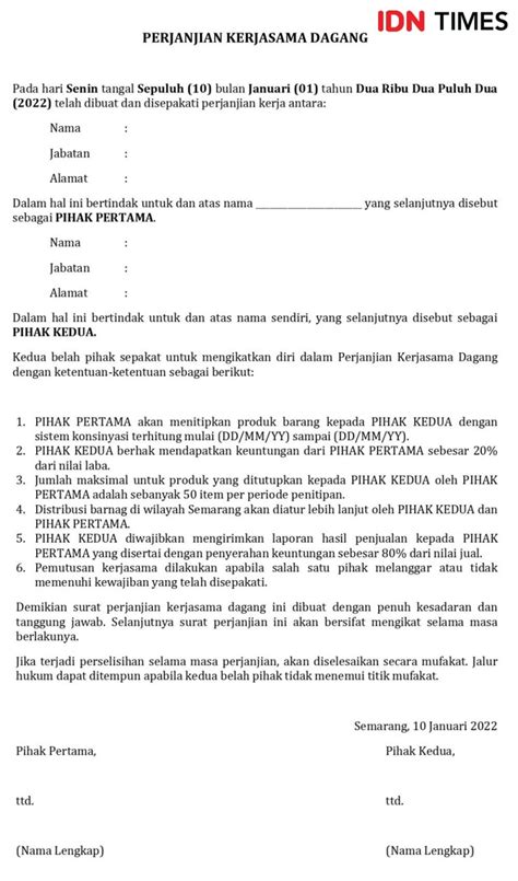 Contoh Surat Perintah Kerja Kontraktor Contoh Surat Resmi