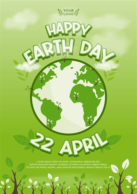 International Earth Day Greeting Poster Template 22509310 Vector Art at ...