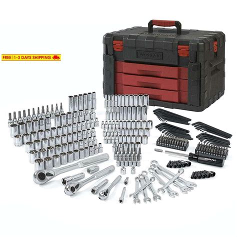 Workpro Mechanics Tool Kit Professional Socket Set With Heavy