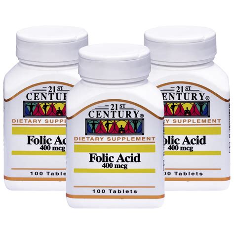 21st Century Folic Acid 400mcg 100 Tablets Pack Of 3 Buy At Best