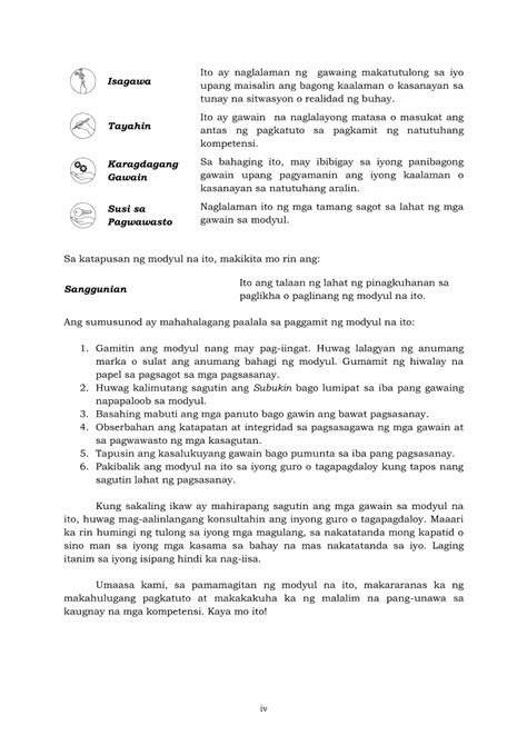 Filipino Modyul Kuwentong Bayan Ang Munting Ibon Grade Modules