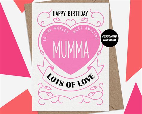 Happy Birthday Heart for Mumma Mum Mam Mummy Lots Of | Etsy