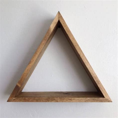 Wood Triangle Pyramid Shelf Etsy Wooden Crafts Knick Knacks Solid