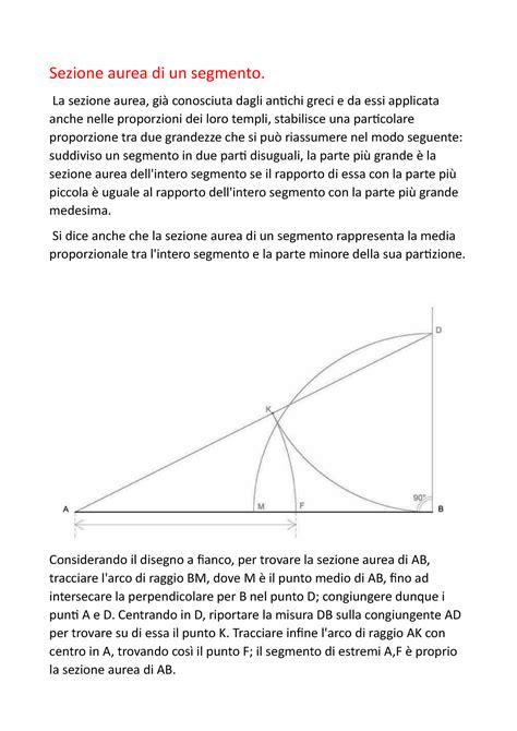 Sezione Aurea Di Un Segmento Elaborato 1 Sezione Aurea Di Un Segmento