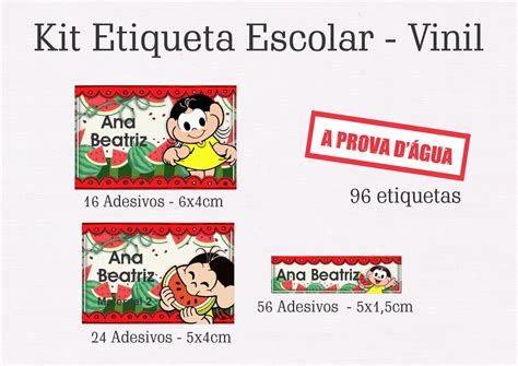 Kit Etiquetas Escolares Vinil Magali Elo