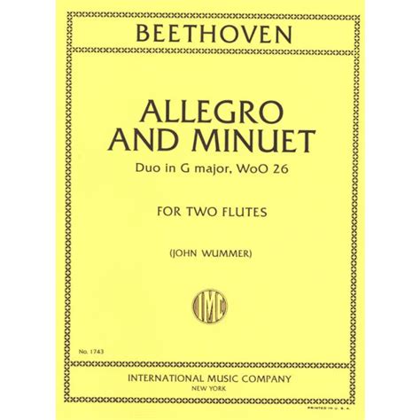 Allegro And Minuet Duo In G Major For Two Flutes WoO 26 Playing