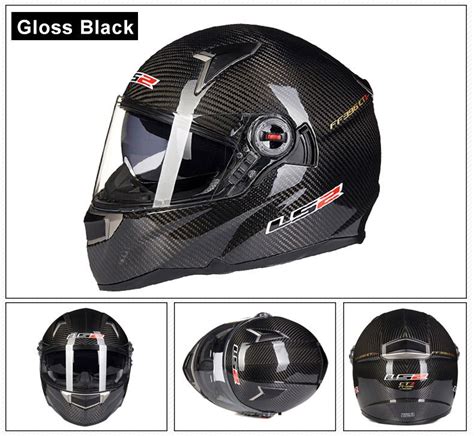 Genunie Ls2 Ff396 Carbon Fiber Full Face Motorcycle Helmet Dual Visor Airbags Pump 100 Original