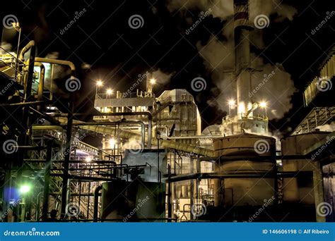 Ethanol Manufacturing Plant At Night Editorial Stock Photo Image Of