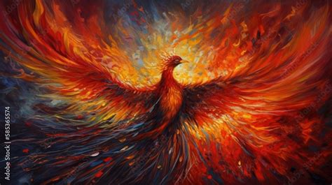 A Majestic Phoenix Rising From The Ashes Of A Fire The Bird Is