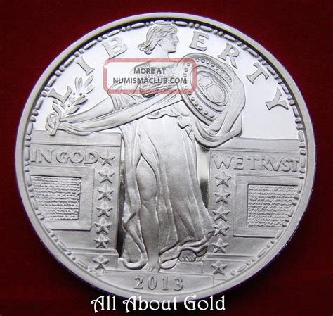 Solid Silver Round 1 Troy Oz Lady Liberty American Flying Eagle 999