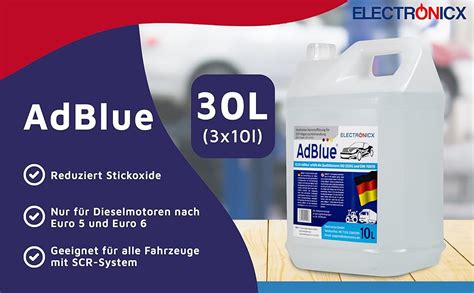 Electronicx AdBlue 30 Liter 3 X 10 Liter für Diesel Kanister