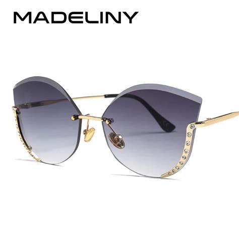 Buy Madeliny 2018 Cat Eye Women Sunglasses New Rimless